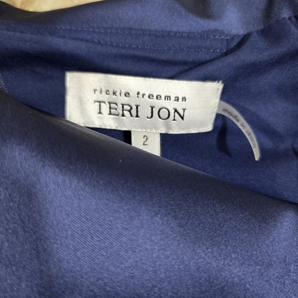 NWT Rickie Freeman for Teri Jon Maxi Off Shoulder Satin Evening Gown Dress - Picture 6 of 9
